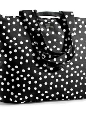 Fit+Fresh Extra Large Black And White Polka Dot Beach Bag